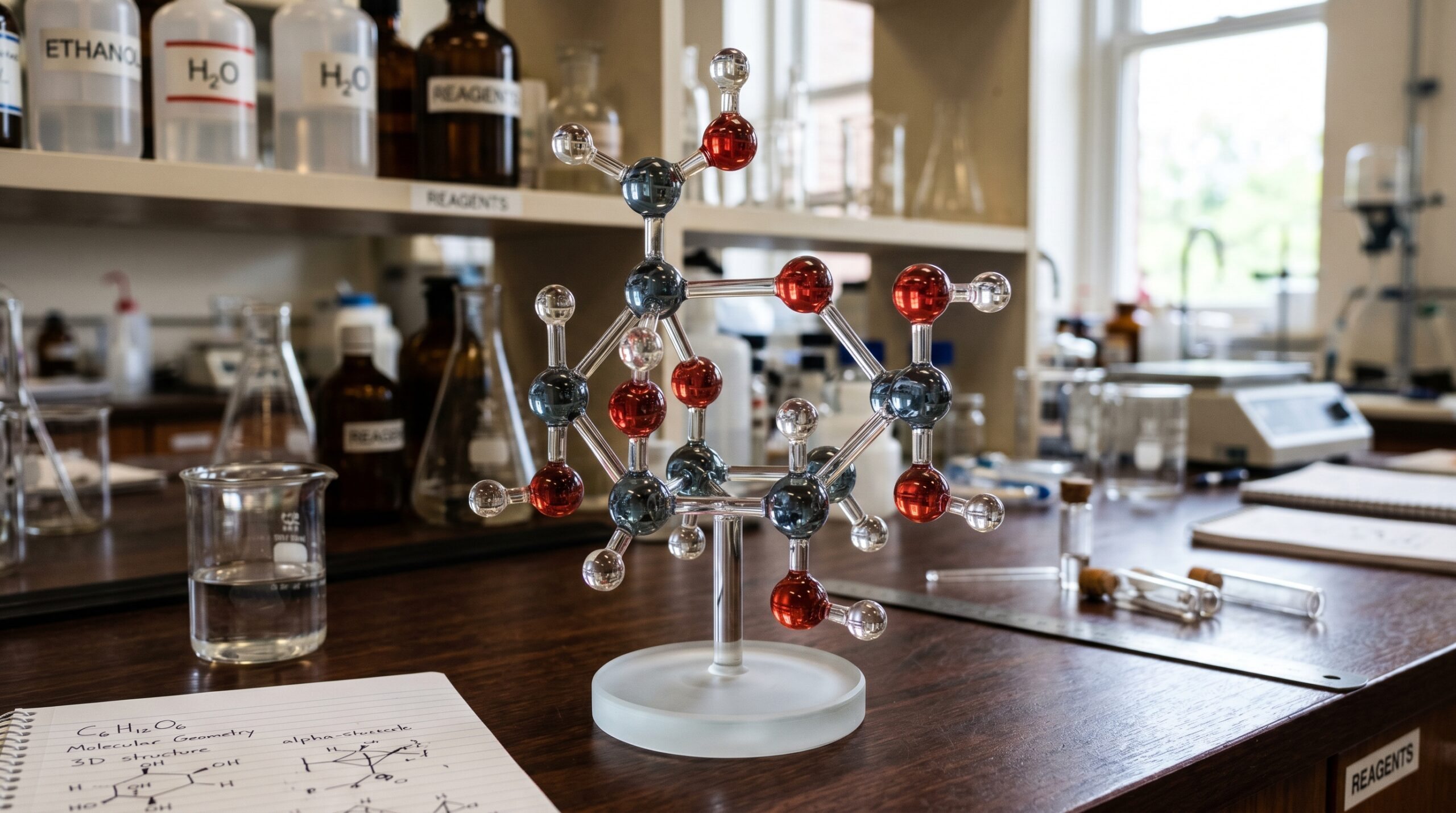 3d molecule scientific structure glass 202605211725